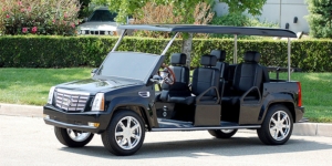 Black Escalade Limo Golf Cart affordable golf cart rental, golf cart rent on top of the world