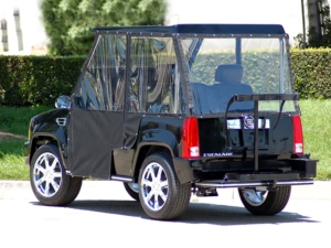 Black Escalade With Enclosure affordable golf cart rental, golf cart rent on top of the world