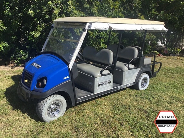 Blue Club Car 6 Passenger Golf Cart affordable golf cart rental, golf cart rent on top of the world