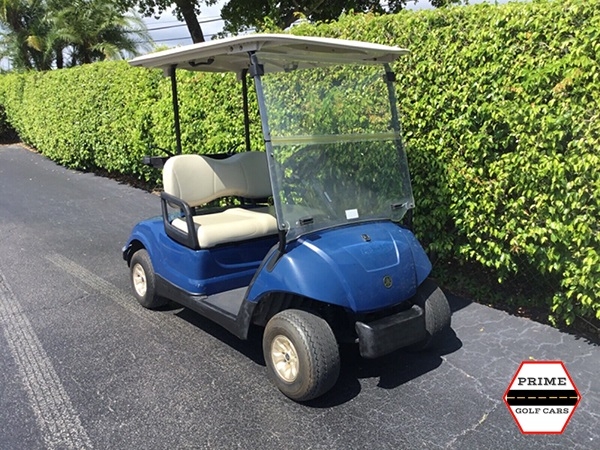 Blue Yamaha 2 Passenger Golf Cart affordable golf cart rental, golf cart rent on top of the world