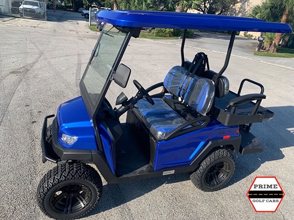 Hydro Blue Bintelli Beyond 4 Passenger Lifted Golf Cart affordable golf cart rental, golf cart rent on top of the world