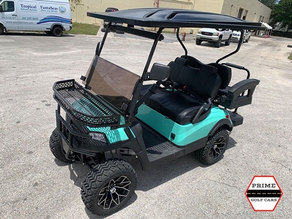 Mint Aluma 4 Passenger Lifted Golf Cart affordable golf cart rental, golf cart rent on top of the world