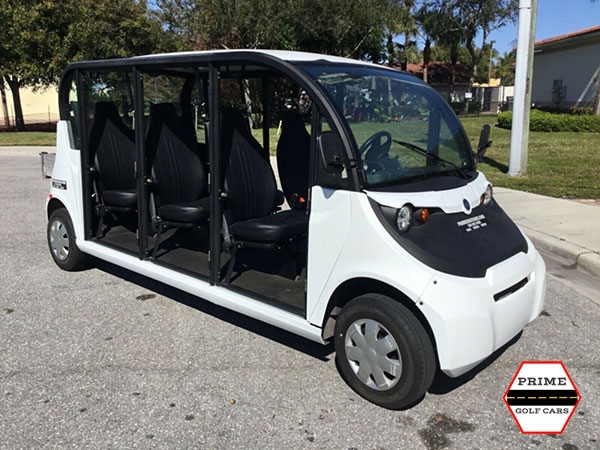 Polaris Gem 6 Passenger White Golf Cart Rental Without Doors affordable golf cart rental, golf cart rent on top of the world