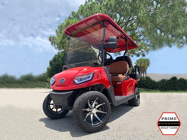 Red Elite EV 4 Passenger Golf Cart affordable golf cart rental, golf cart rent on top of the world